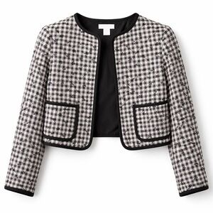 Caroline Constas Plaid Quilted Open-Front Jacket NWT